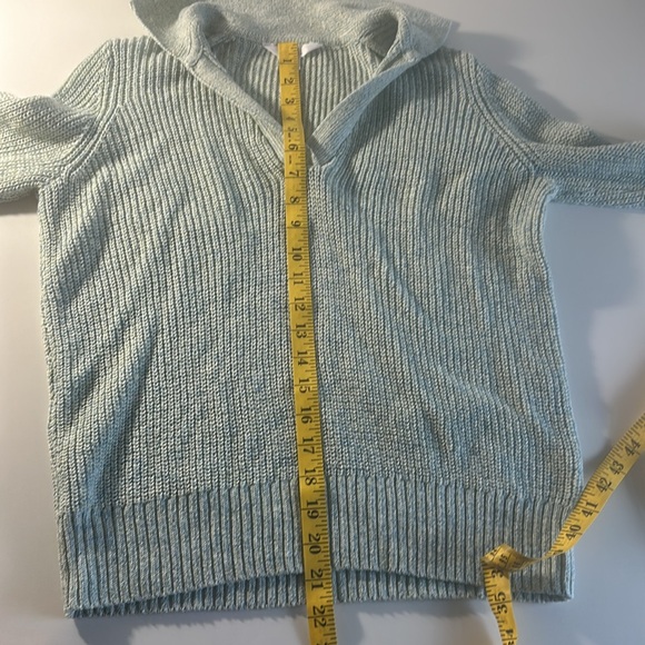 TIME AND TRU V NECK LIGHTWEIGHT GREEN SWEATER WITH COLLAR RIBBED KNIT LOOK XS - Picture 12 of 13